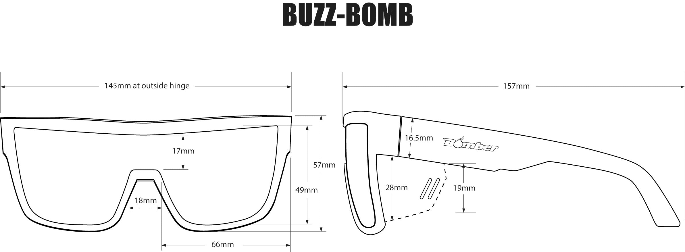 BUZZ Bomb Safety - Polarized Gold Mirror Crystal