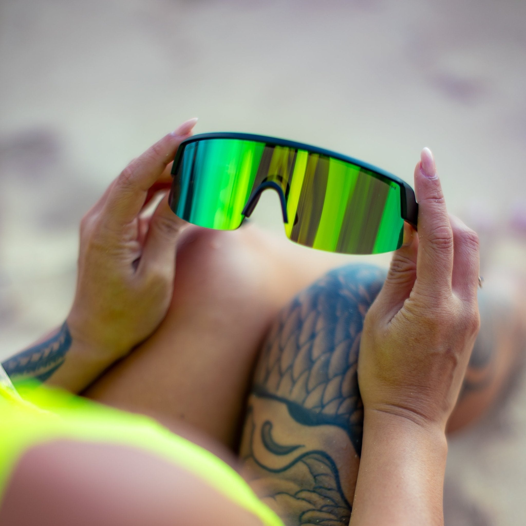 BOMB RIPPA Safety - Green Polarized Mirror