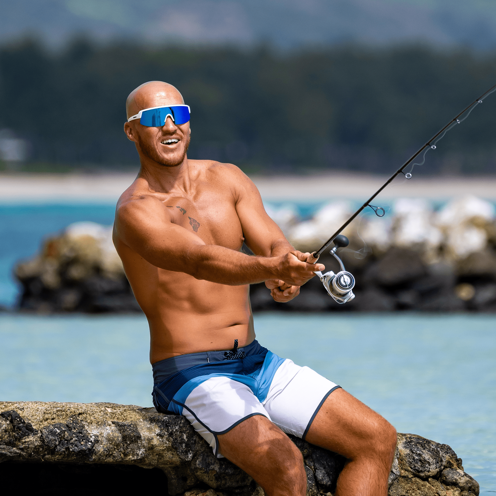 BOMB RIPPA Safety - Polarized Ice Blue Mirror White