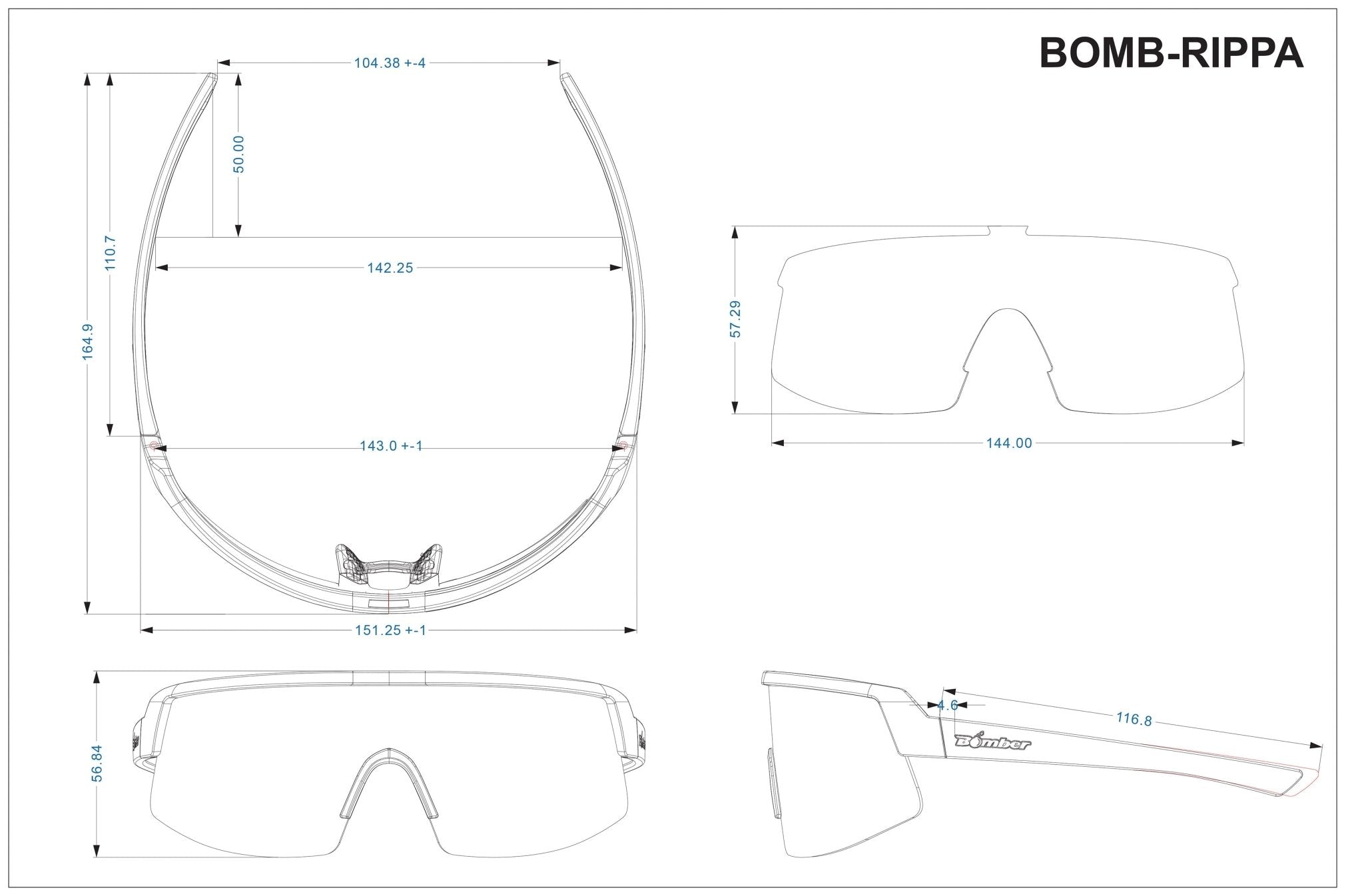 BOMB RIPPA Safety - Smoke Hi-Def Lens