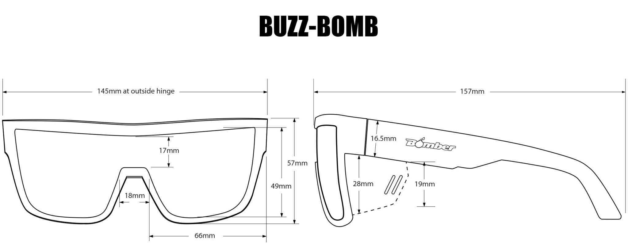 BUZZ Bomb Safety - Polarized Gold Mirror Crystal