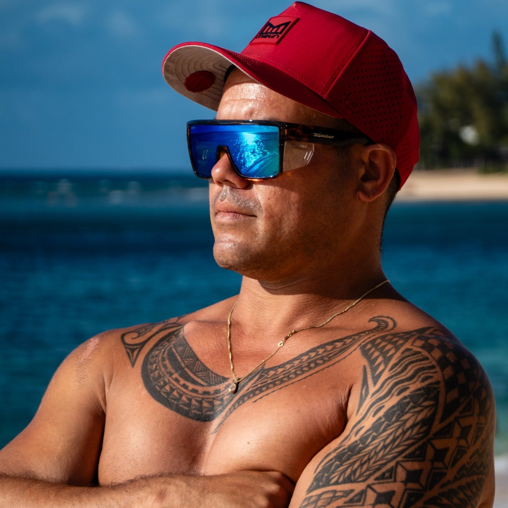 BUZZ Bomb Safety - Polarized Ice Blue Mirror Tortoise