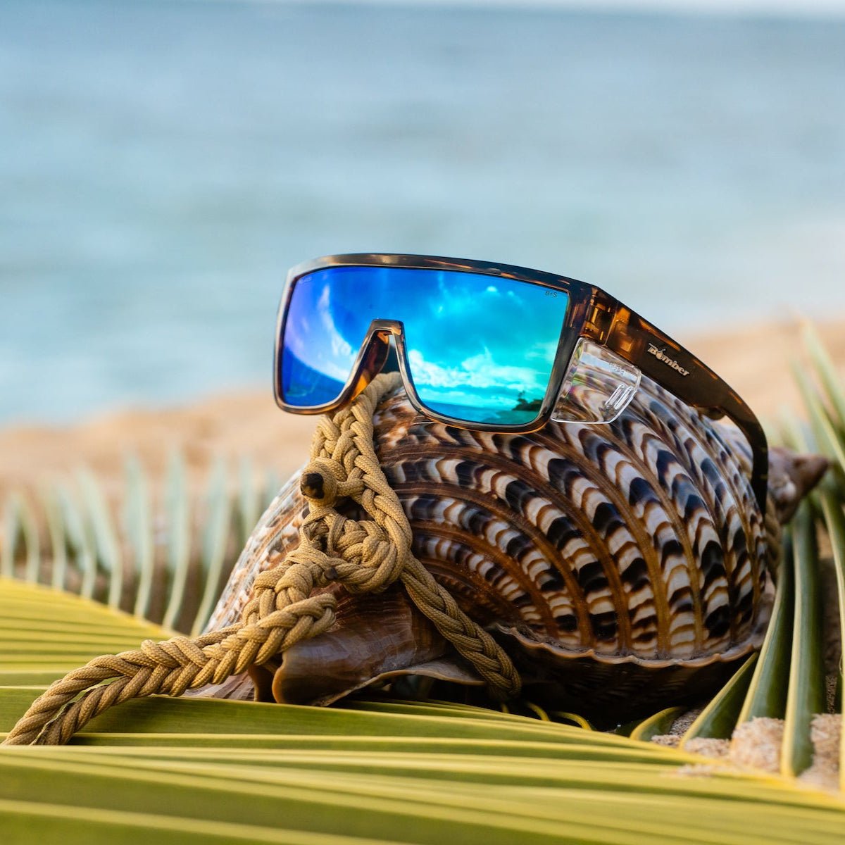 BUZZ Bomb Safety - Polarized Ice Blue Mirror Tortoise