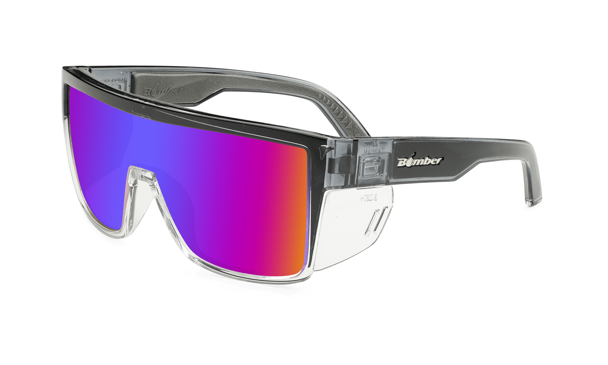 BUZZ Bomb Safety - Polarized Sunset Revo Pink Mirror Crystal