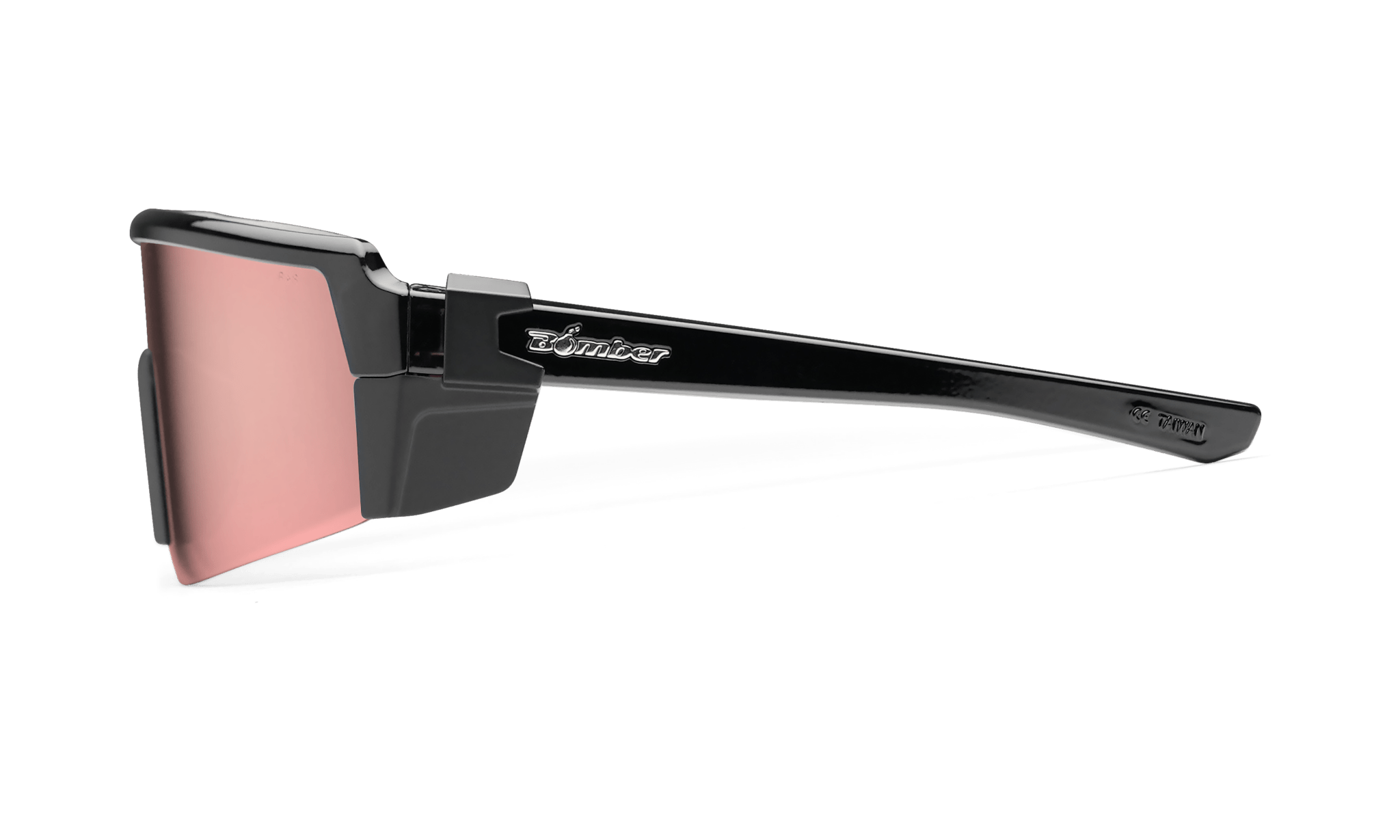 SMOKE Bomb Safety - Polarized Rose Gold Pink Mirror Black