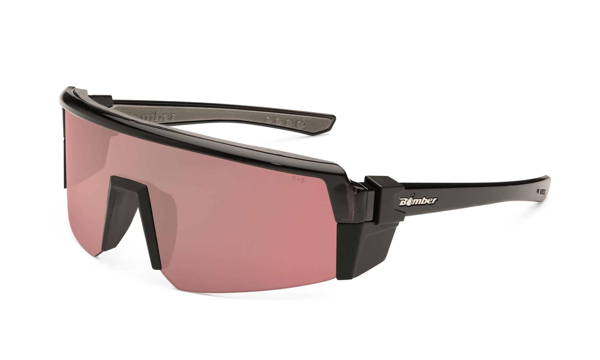 SMOKE Bomb Safety - Polarized Rose Gold Pink Mirror Black