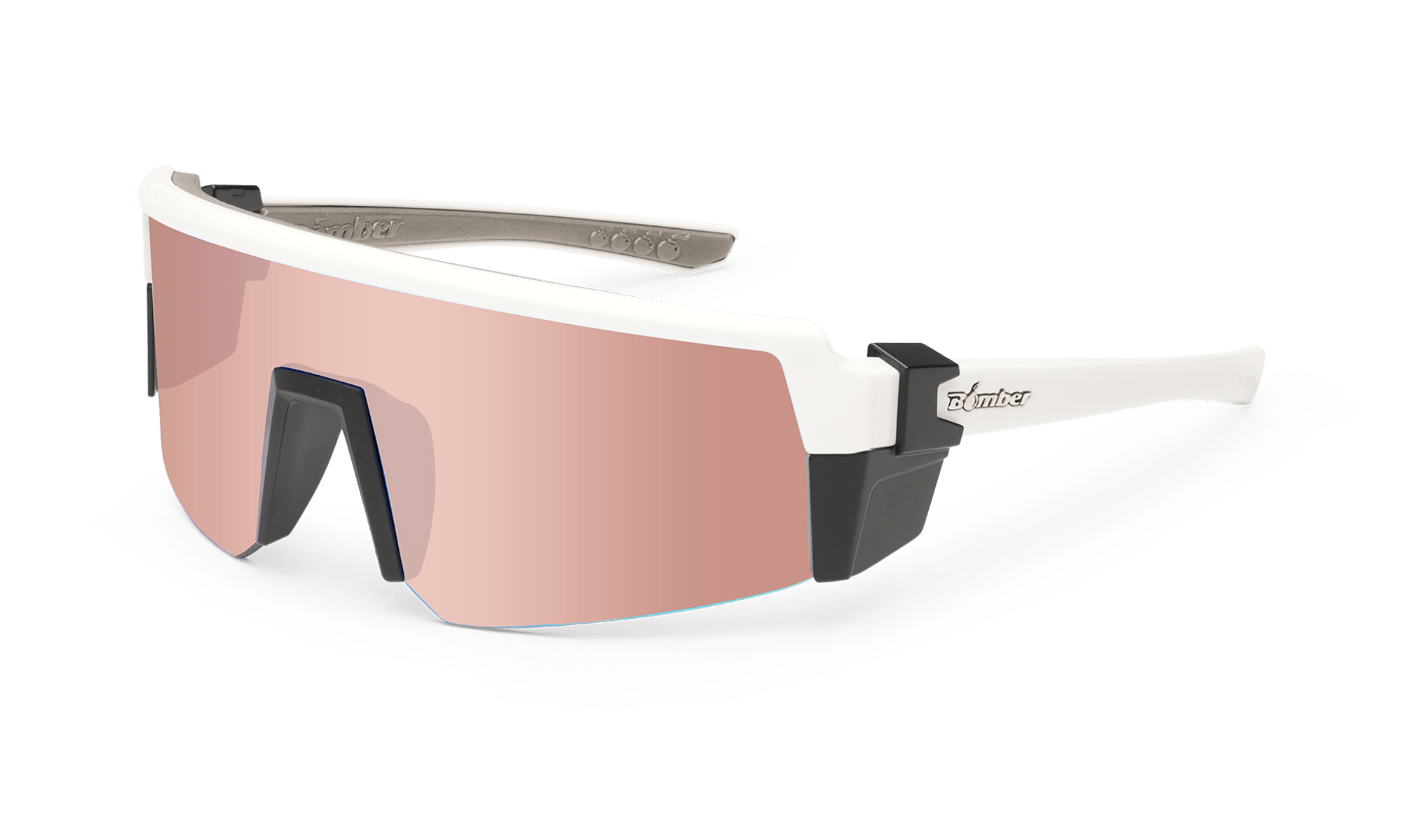 SMOKE Bomb Safety - Polarized Rose Gold Pink Mirror White